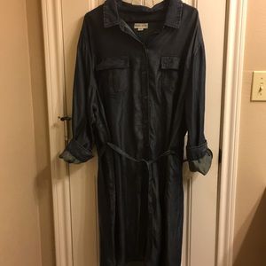 Denim cuffed sleeve dress
